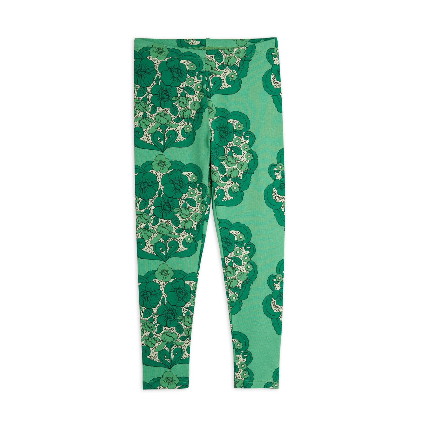 Flower Leggings (Green) by Mini Rodini - Petite Belle