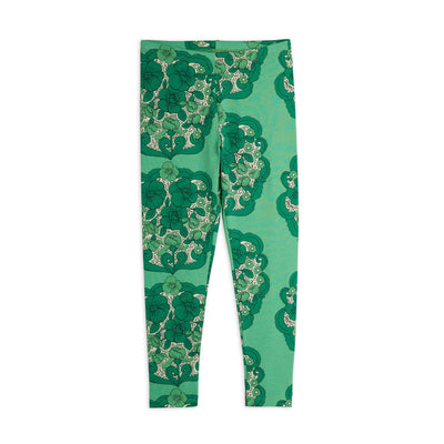 Flower Leggings (Green) by Mini Rodini - Petite Belle