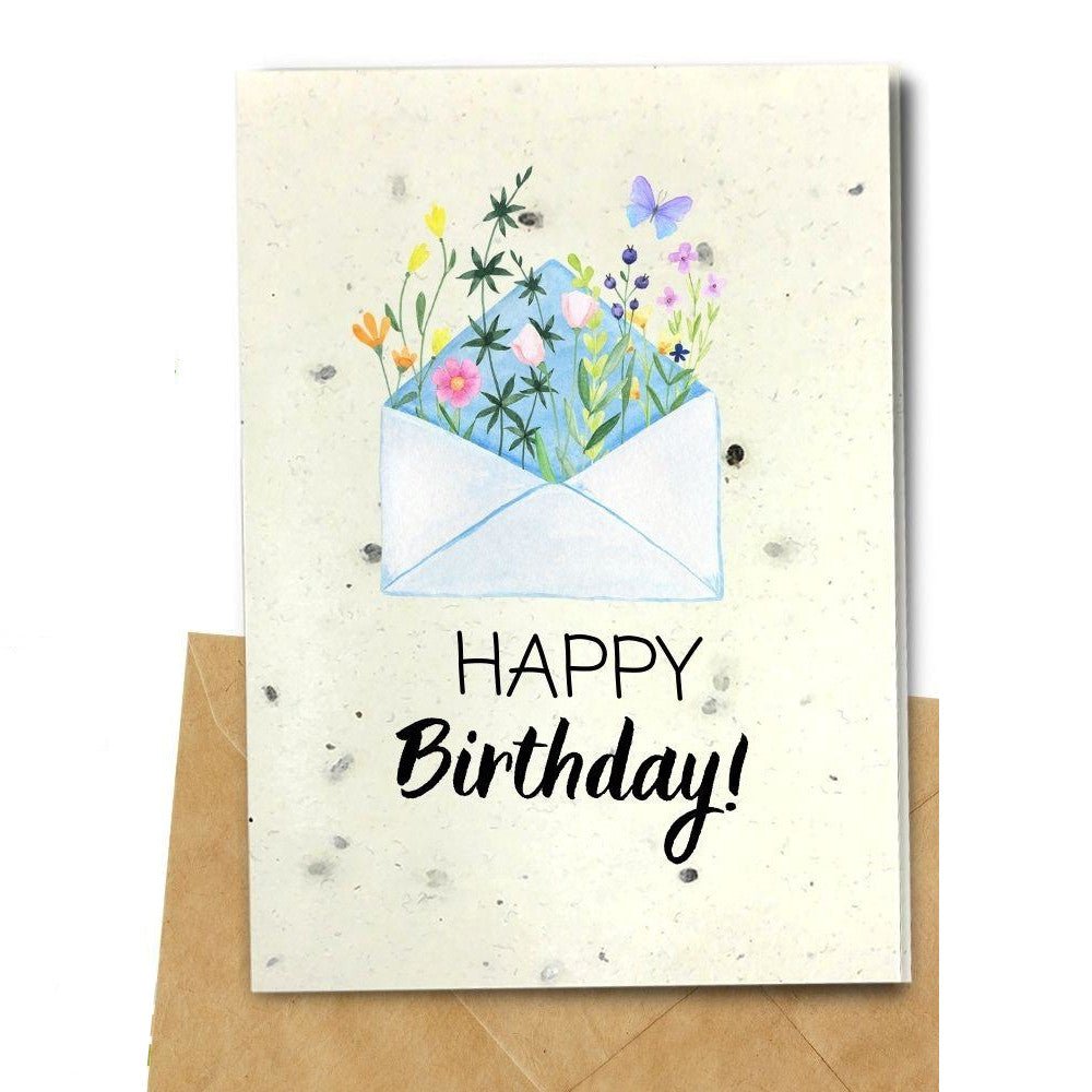 Flowers in Envelope Seeded Birthday Card by EarthBits - Petite Belle