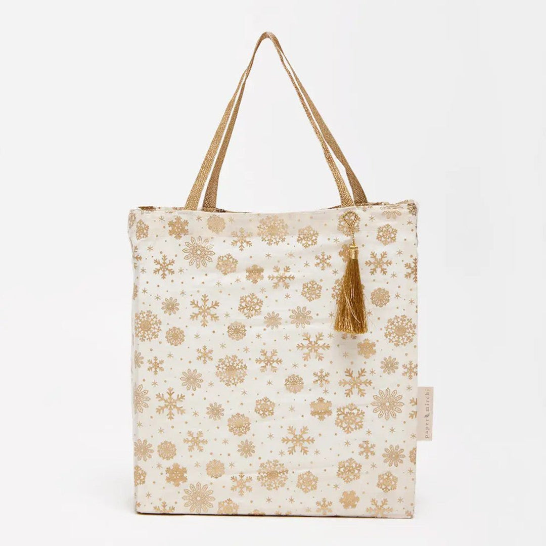 Gold Frost Reusable Gift Tote Bags by Paper Mirchi - Petite Belle