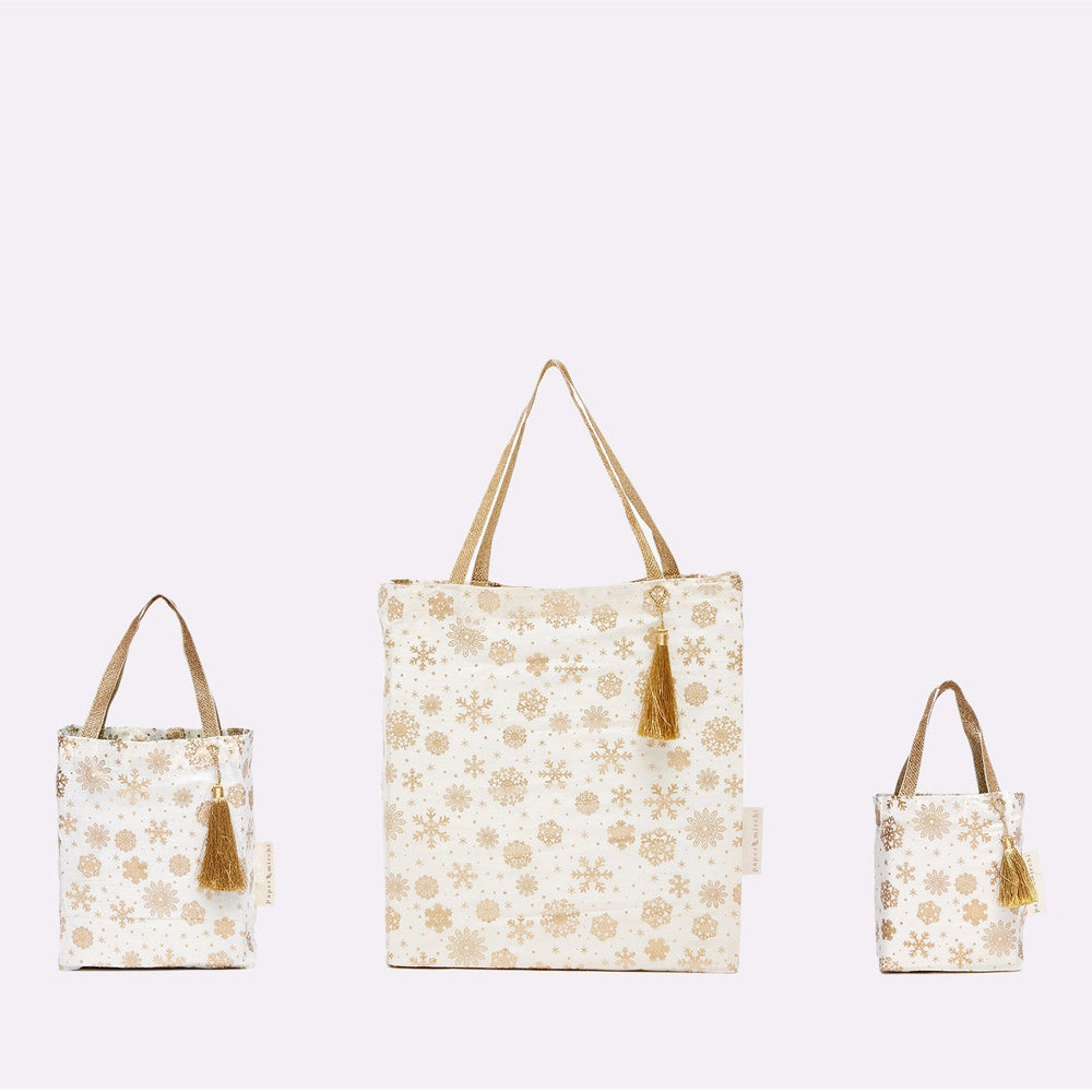 Gold Frost Reusable Gift Tote Bags by Paper Mirchi - Petite Belle