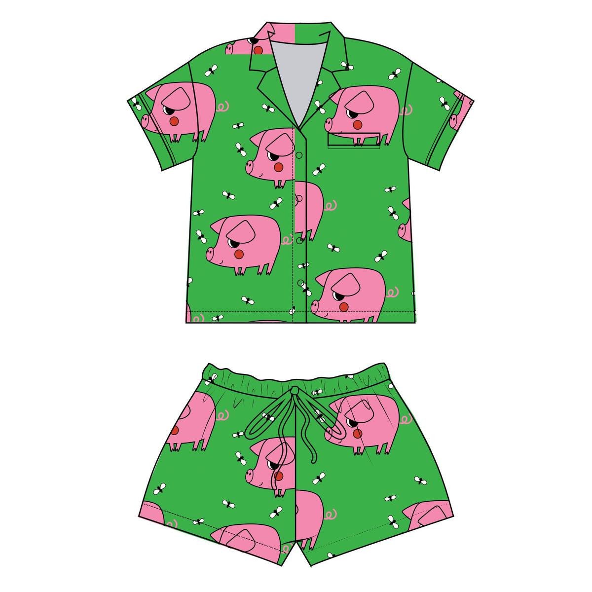 Green Pigs Lounge Set by Hugo Loves Tiki - Petite Belle