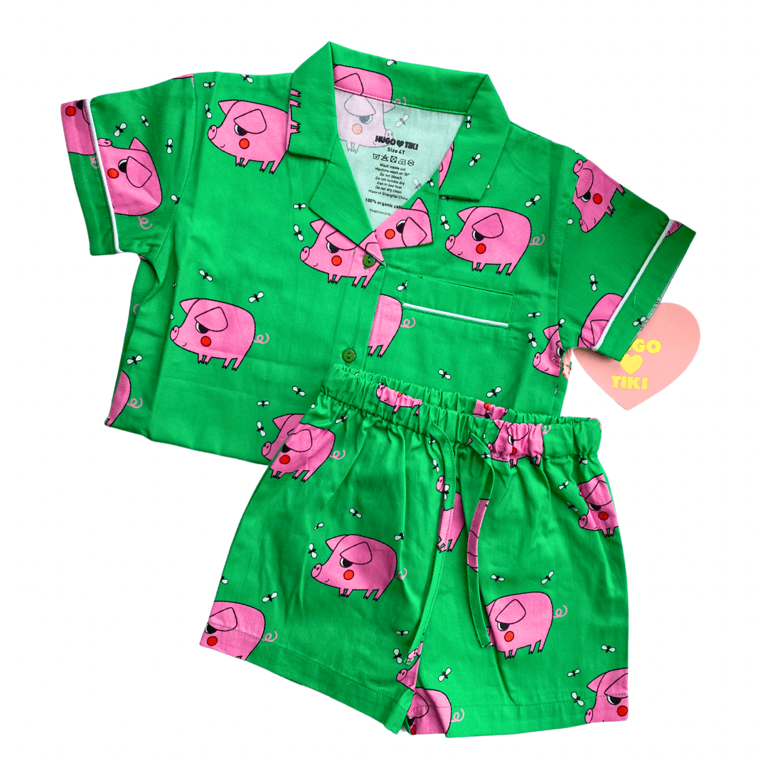 Green Pigs Lounge Set by Hugo Loves Tiki - Petite Belle