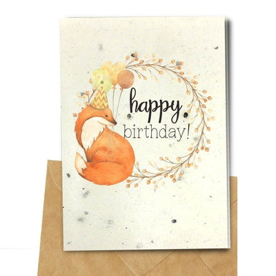 Happy Fox Seeded Birthday Card by EarthBits - Petite Belle