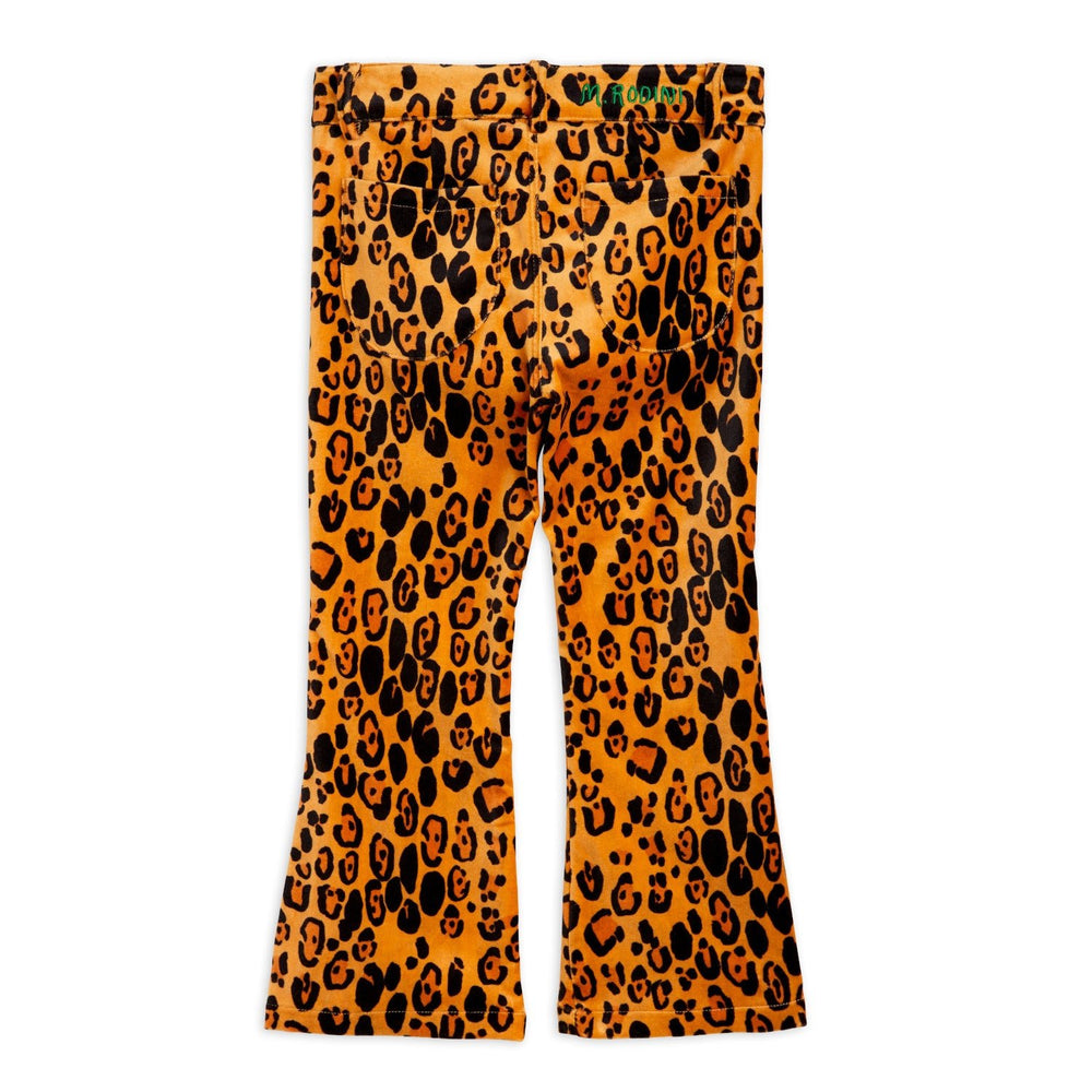 Leopard Flared Velvet Trousers by Mini Rodini - Petite Belle