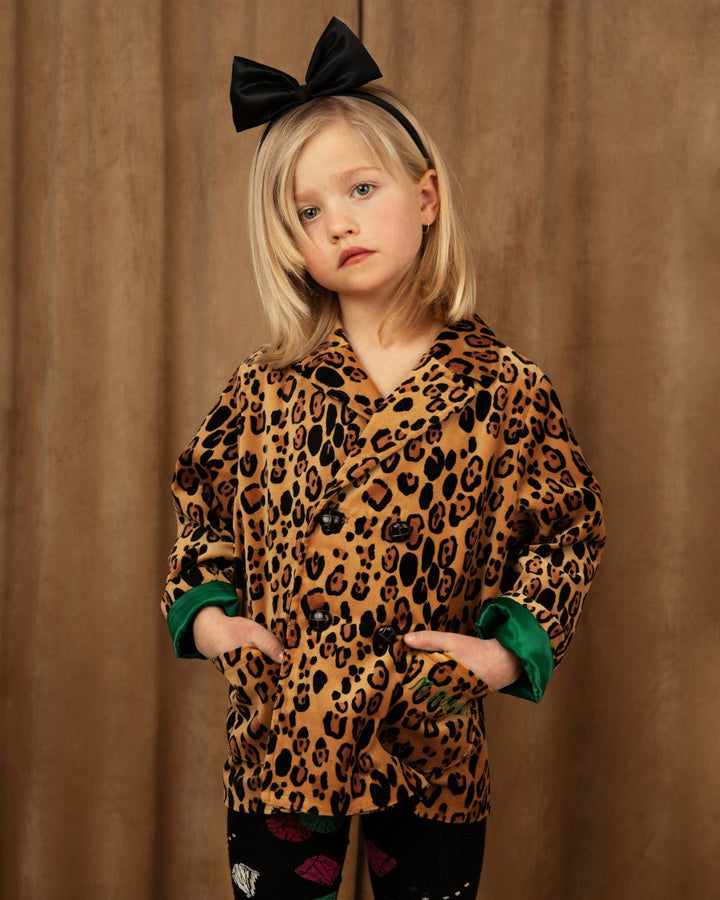 Leopard Velvet Blazer by Mini Rodini - Petite Belle