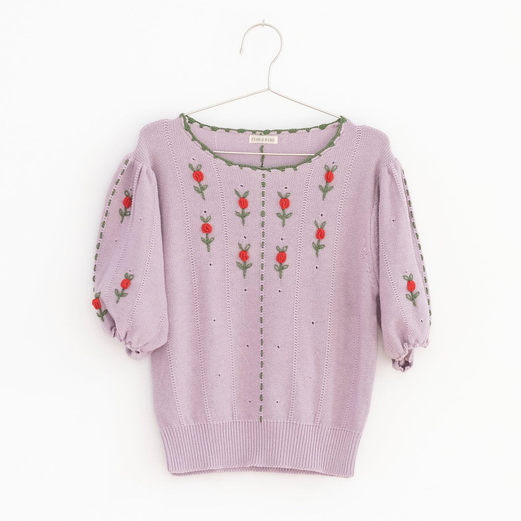 Lilac Balloon Sleeves Top by Fish & Kids - Petite Belle | UK Stockist