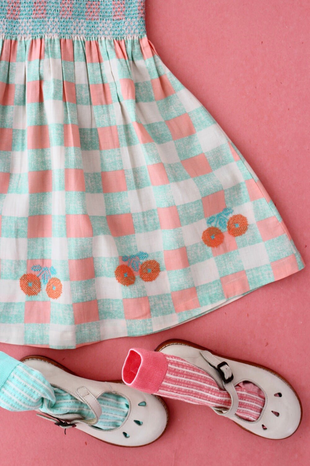 Long Skirt Dress in Chess Checks by Bonjour Diary - Petite Belle