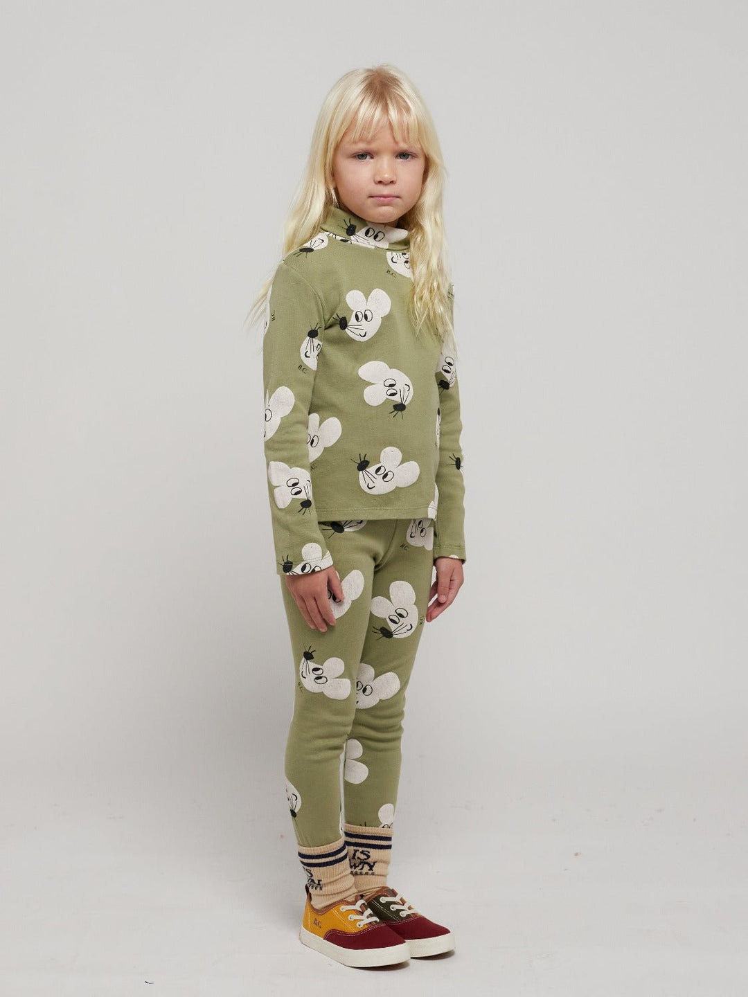 Mouse All Over Turtleneck T-Shirt by Bobo Choses - Petite Belle