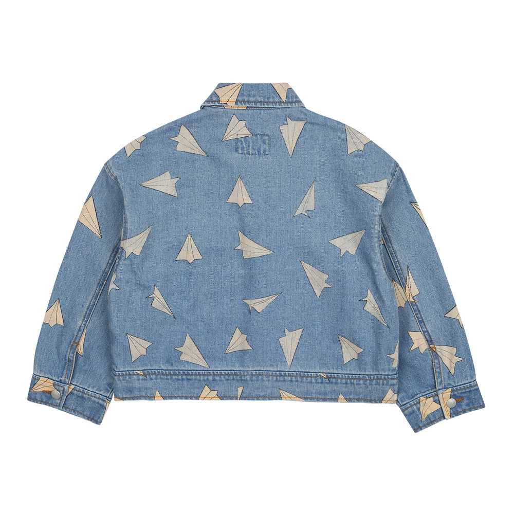 Paper Airplane Denim Jacket by Jelly Mallow - Petite Belle