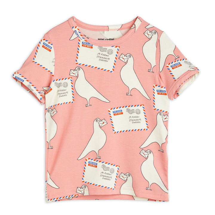Pigeons Tee in Pink by Mini Rodini - Petite Belle