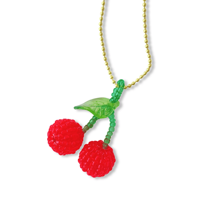 Pop Cutie Beaded Cherry Necklace - Petite Belle