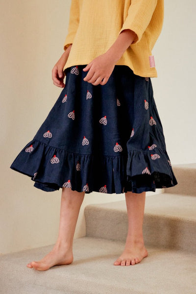 *PRE-ORDER* Butterfly Emb Linen Skirt by Momohanipopo - Petite Belle