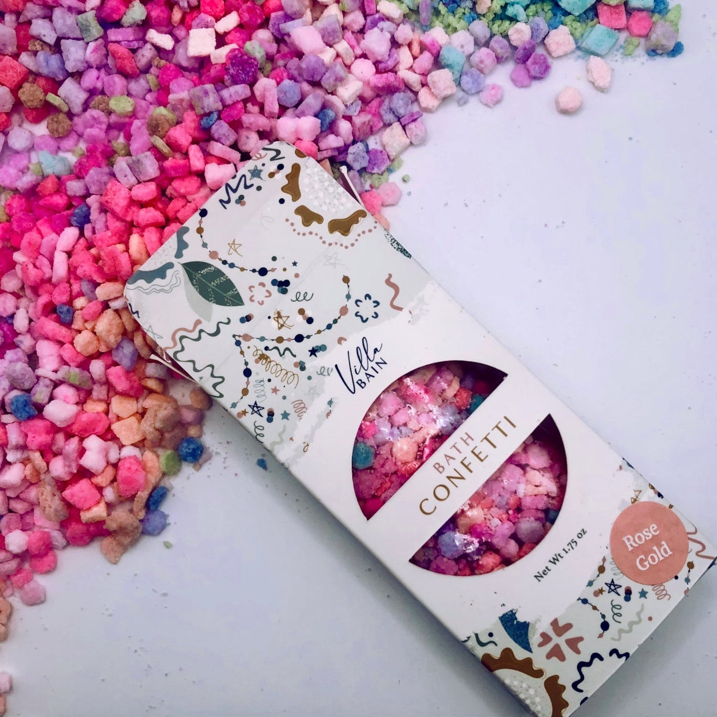 Rose Gold Bath Confetti by Villa Bain - Petite Belle
