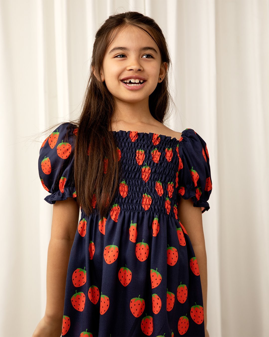 blue dress with strawberries Lily Summer Strawberry Blue Gingham Dress