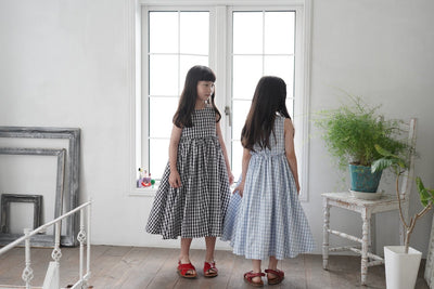 Turquoise Plaid Dress by Mes Kids Des Fleurs - Petite Belle