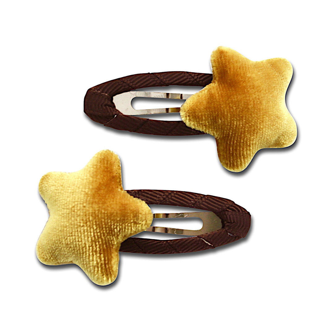 Velvet Star Hair Clips (Mustard) by Milk x Soda - Petite Belle