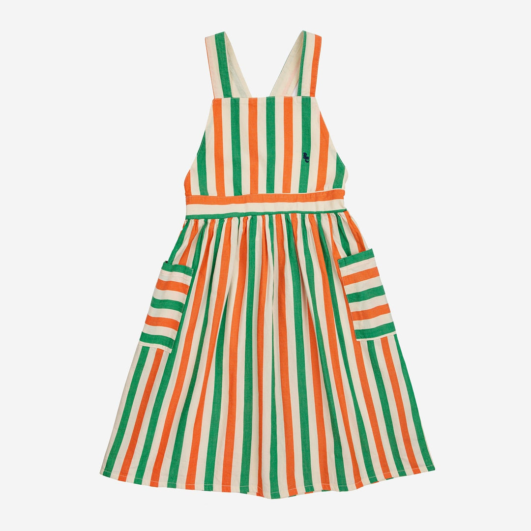 Vertical Stripes Woven Dress by Bobo Choses - Petite Belle