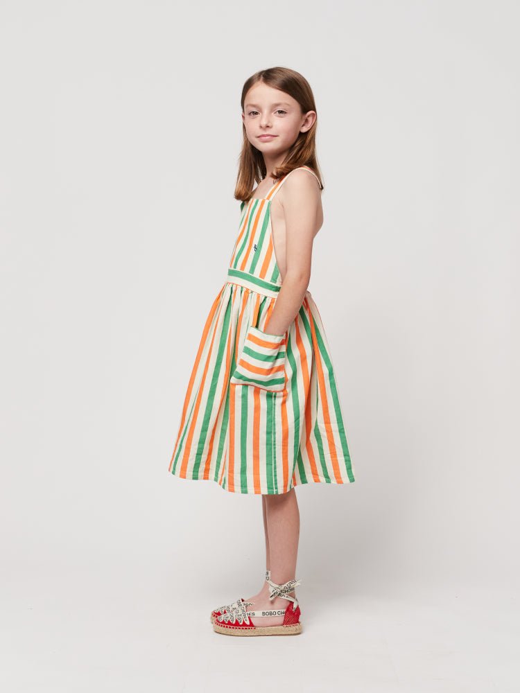 Vertical Stripes Woven Dress by Bobo Choses - Petite Belle