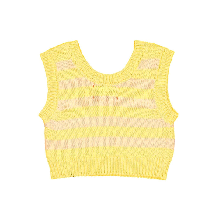Yellow and Salmon Knitted Top by Piupiuchick - Petite Belle