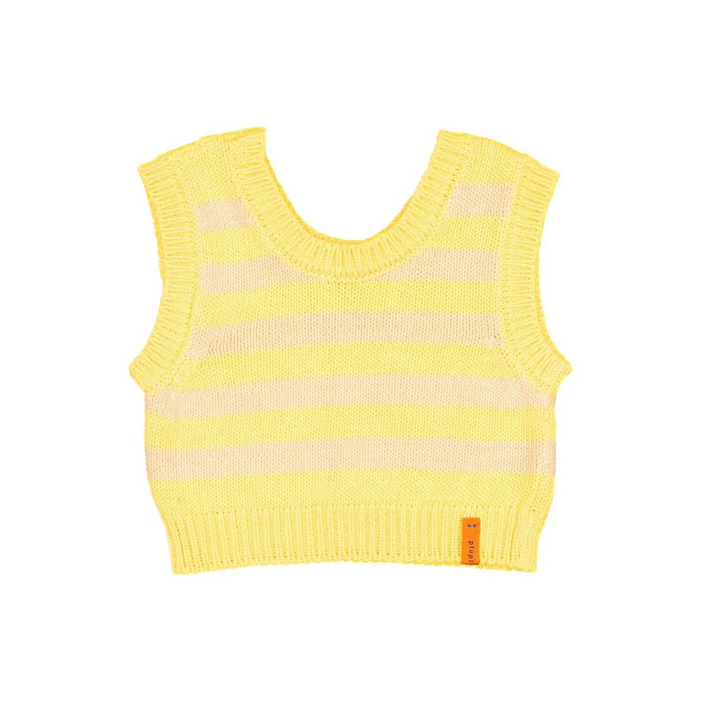 Yellow and Salmon Knitted Top by Piupiuchick - Petite Belle