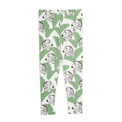 Zebra Leggings (Green) by Mini Rodini - Petite Belle